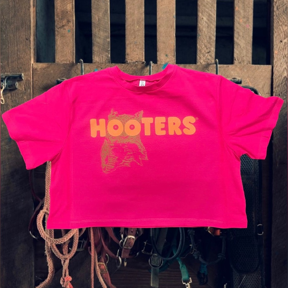 Hot Pink Hooters Crop Tee